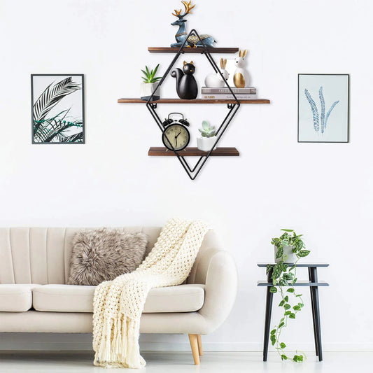 3 Tier Floating Shelf Heavy Duty Hanging Wall Mounted