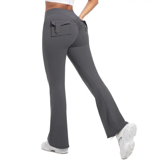 Yoga Flare, High-Waisted Tummy-Control Wide-Leg Leggings