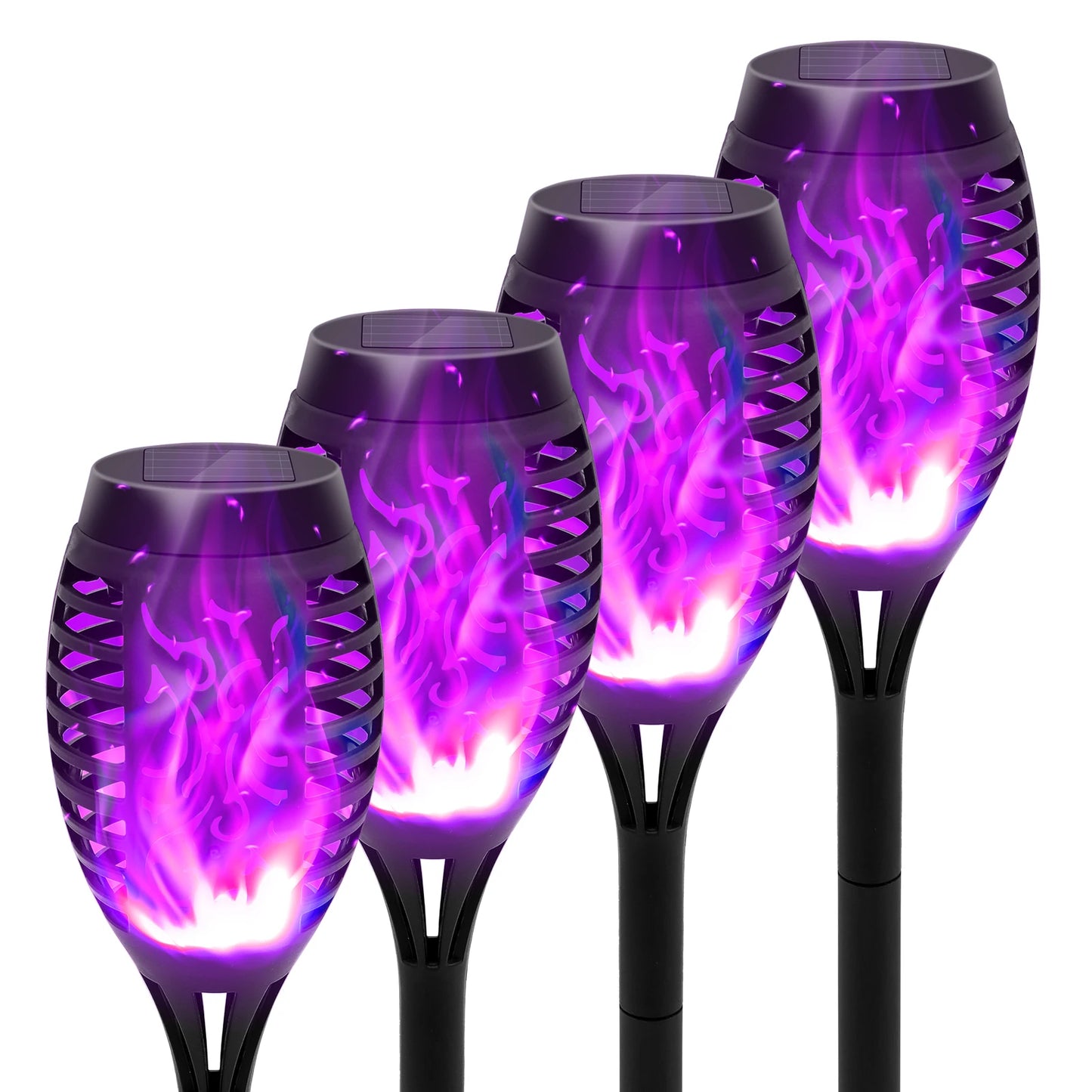 12 Piece Flickering Solar Flame Torch Light