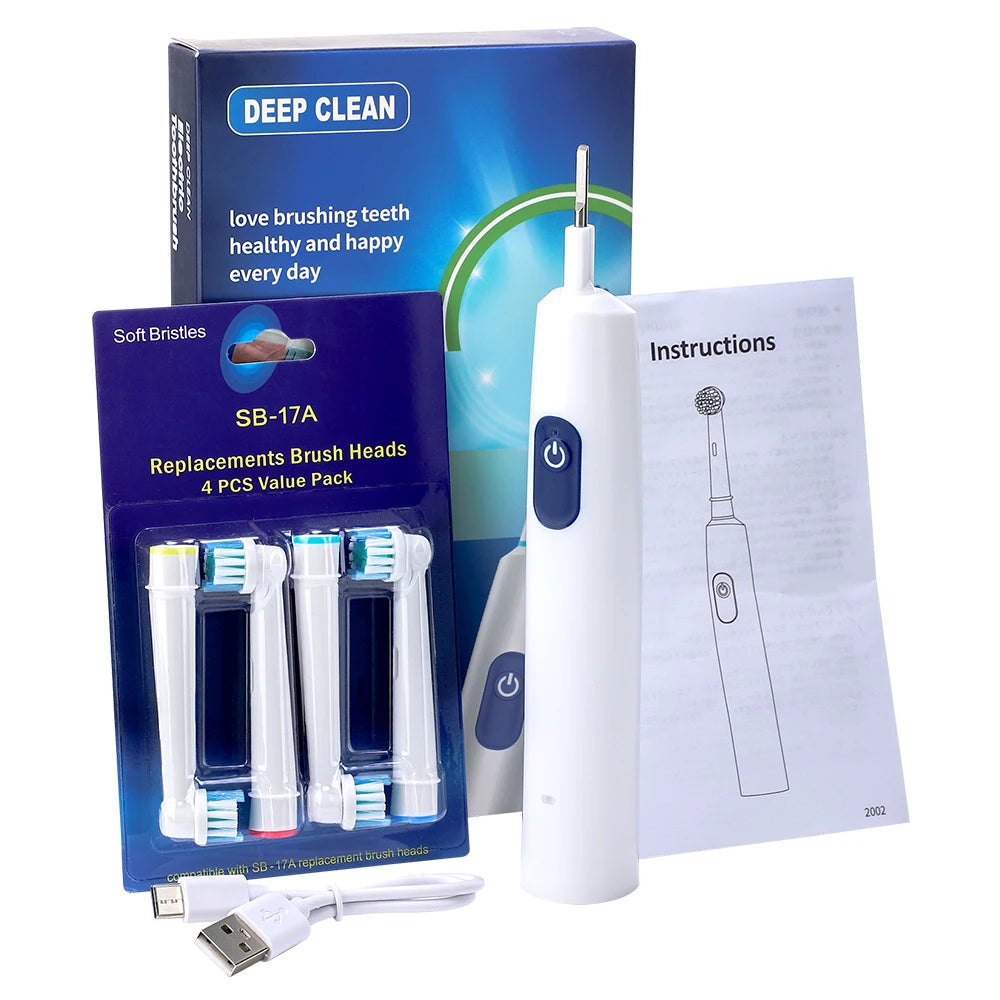 Electric Toothbrush Cordless USB Rechargeable