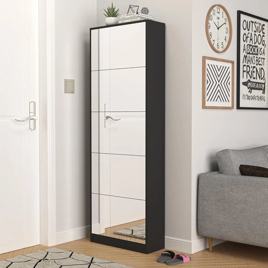 Shoe Storage Cabinet with Full Length Mirror