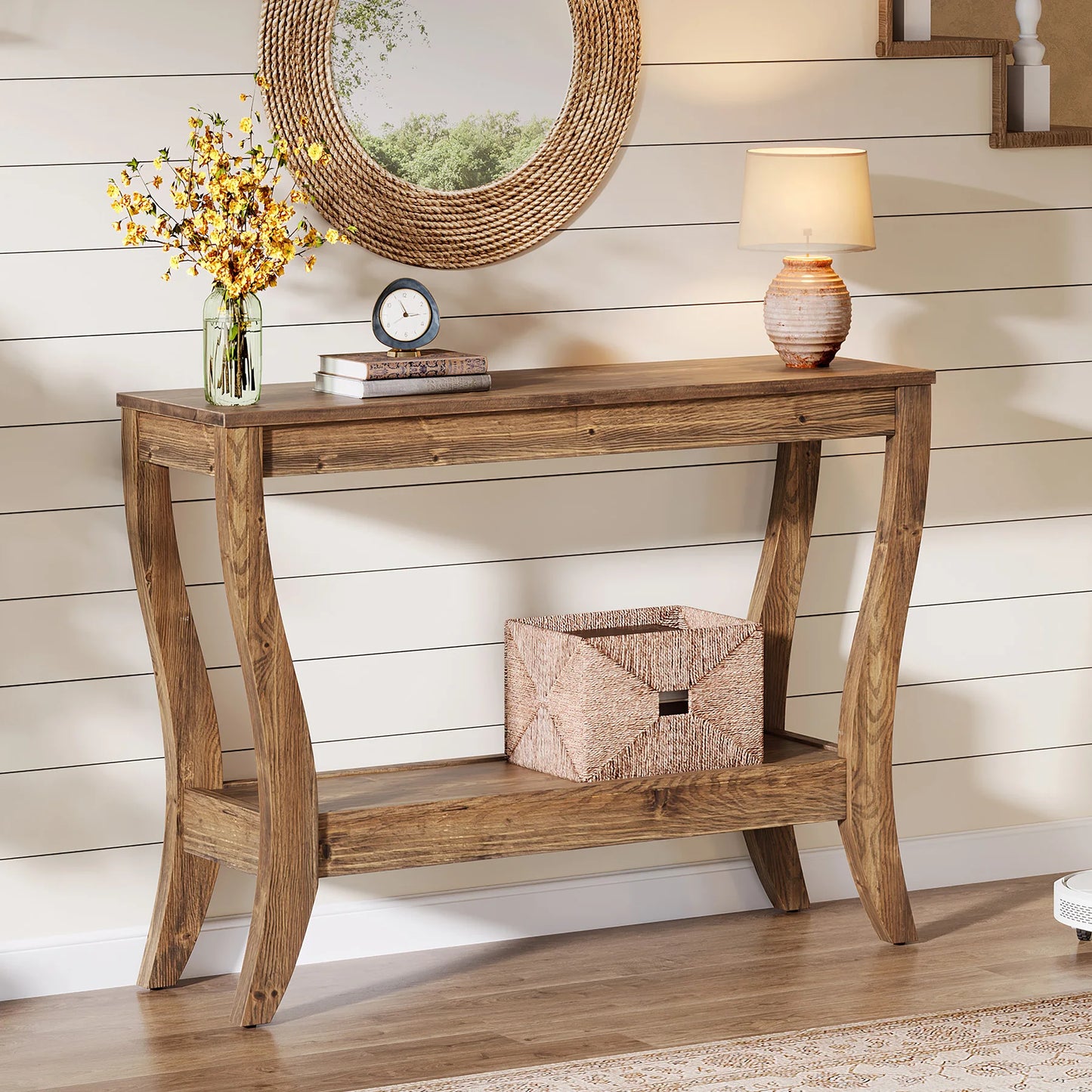 Solid Wood Console Table 41.3-Inch
