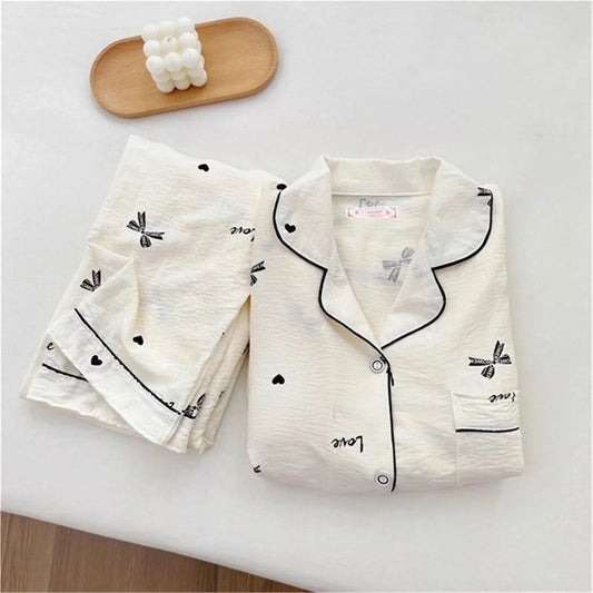 Women's Cotton Pajama 2 Piece Cute Sets