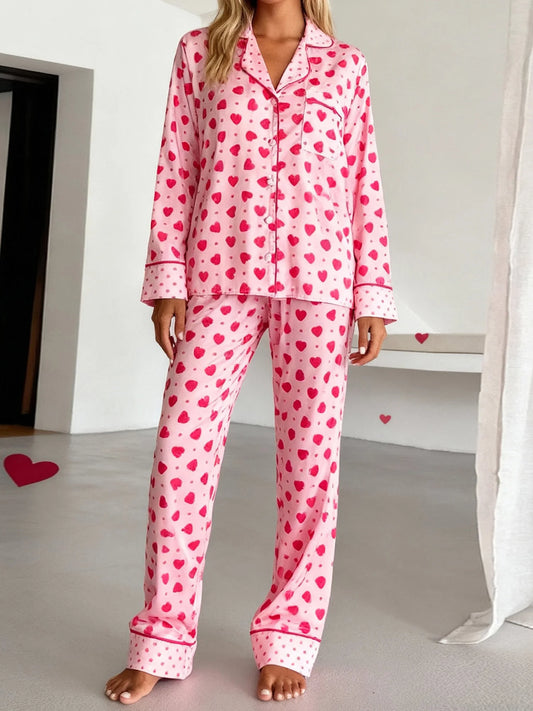 Valentine s Day Women s Pajama Set with Long Sleeve