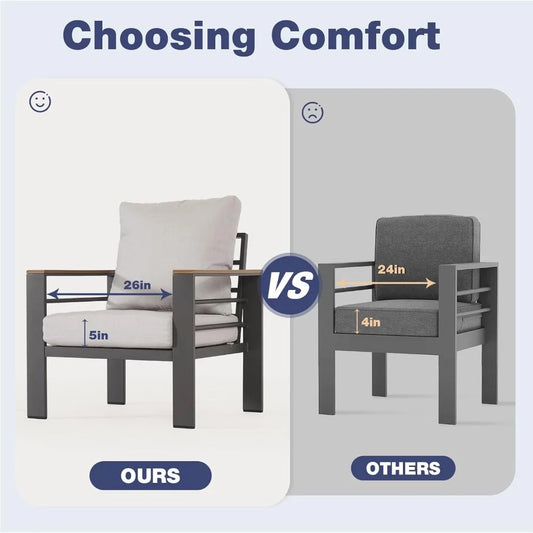 Aluminum Patio Furniture Set 7 Seats, Oversized Outdoor Sectional