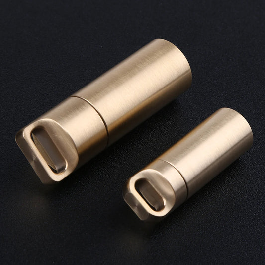 Waterproof Brass Pill Container Case Keychain