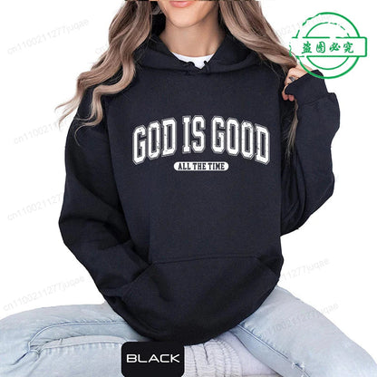 Retro Christian Sweatshirt,God Is Good All the Time Hoodie