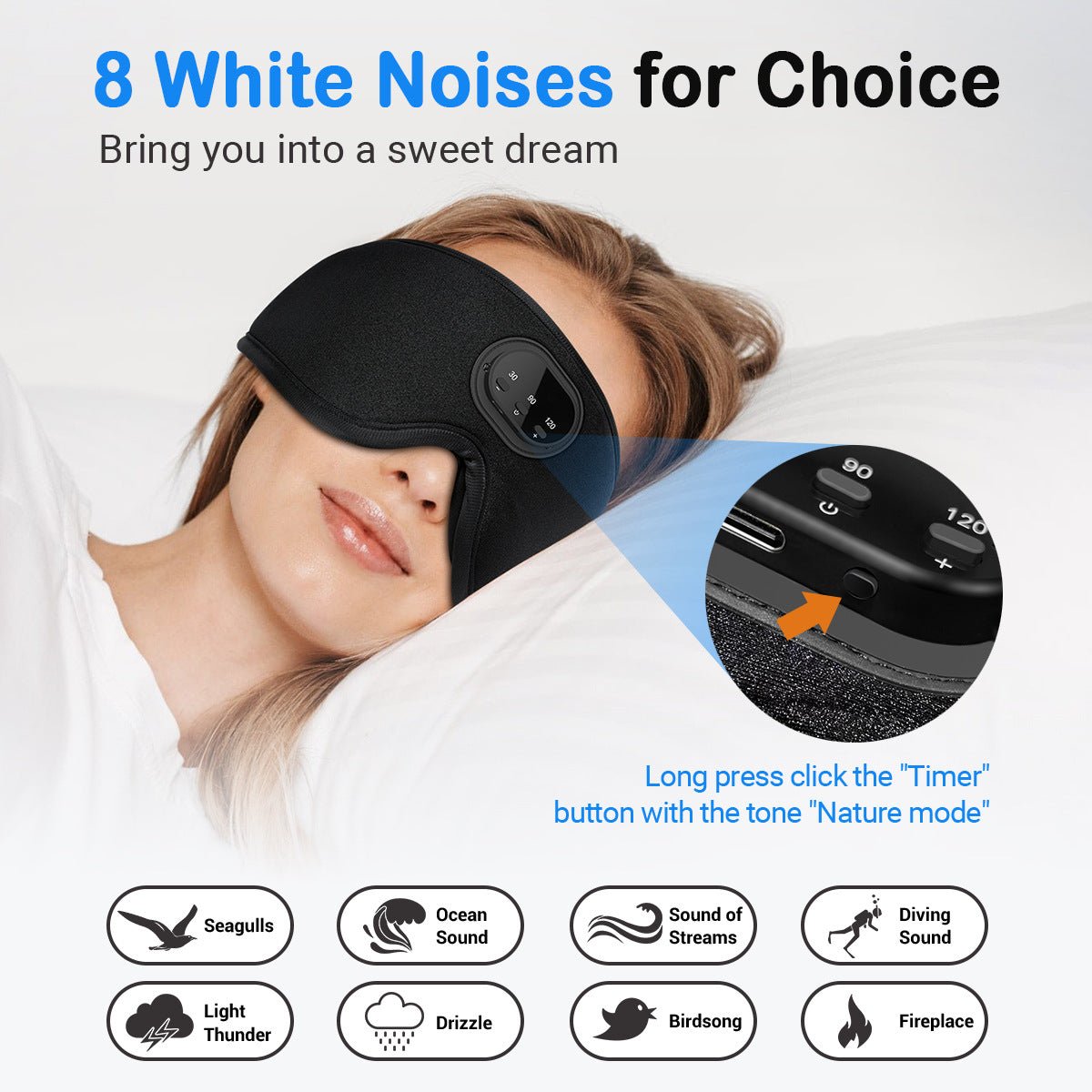 3D Eye Socket Full Blackout Smart Sleep Mask