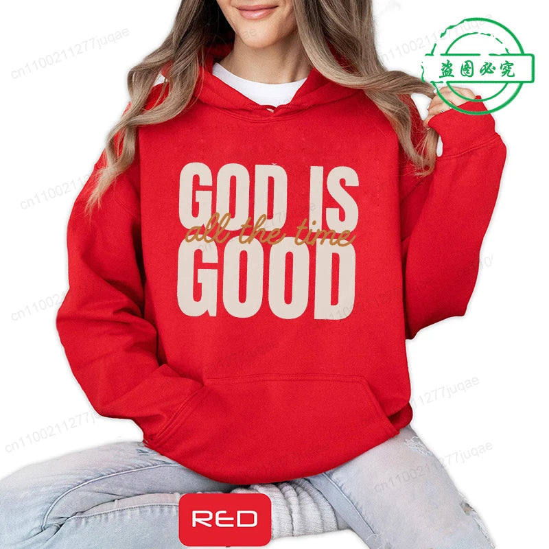 Retro Christian Sweatshirt,God Is Good All the Time Hoodie