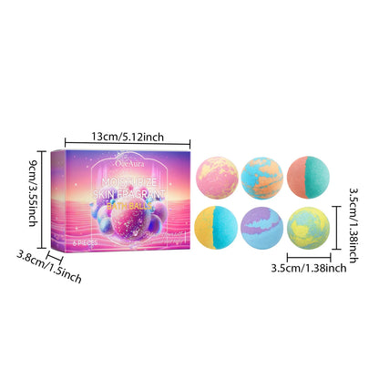 6pcs Bubble Bath Bomb Ball Exfoliating Body Nourish Skin