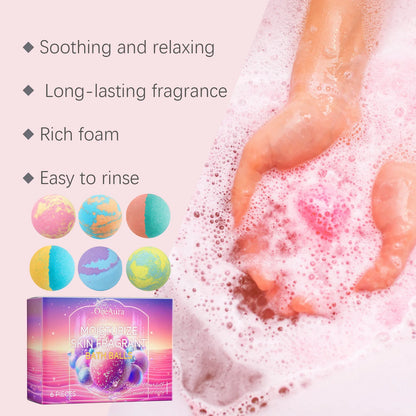 6pcs Bubble Bath Bomb Ball Exfoliating Body Nourish Skin