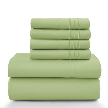 6 Piece Ultra-Soft Microfiber Bed Sheets