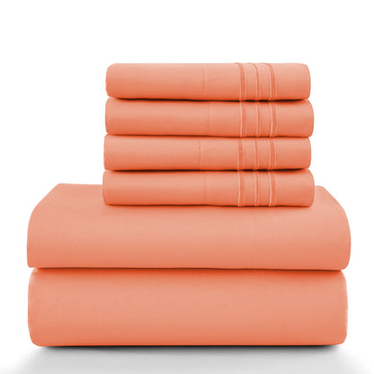 6 Piece Ultra-Soft Microfiber Bed Sheets