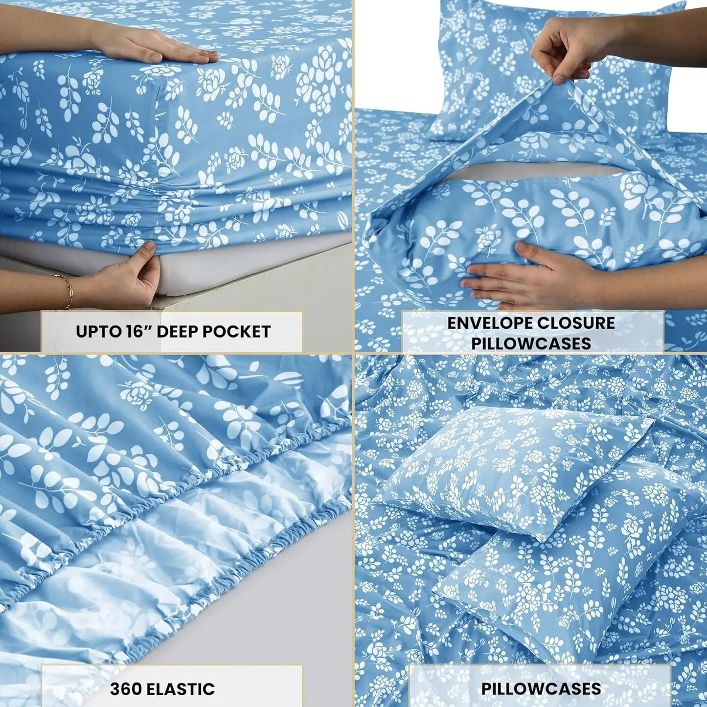 3 Piece Ultra-Soft Microfiber Floral Bed Sheets
