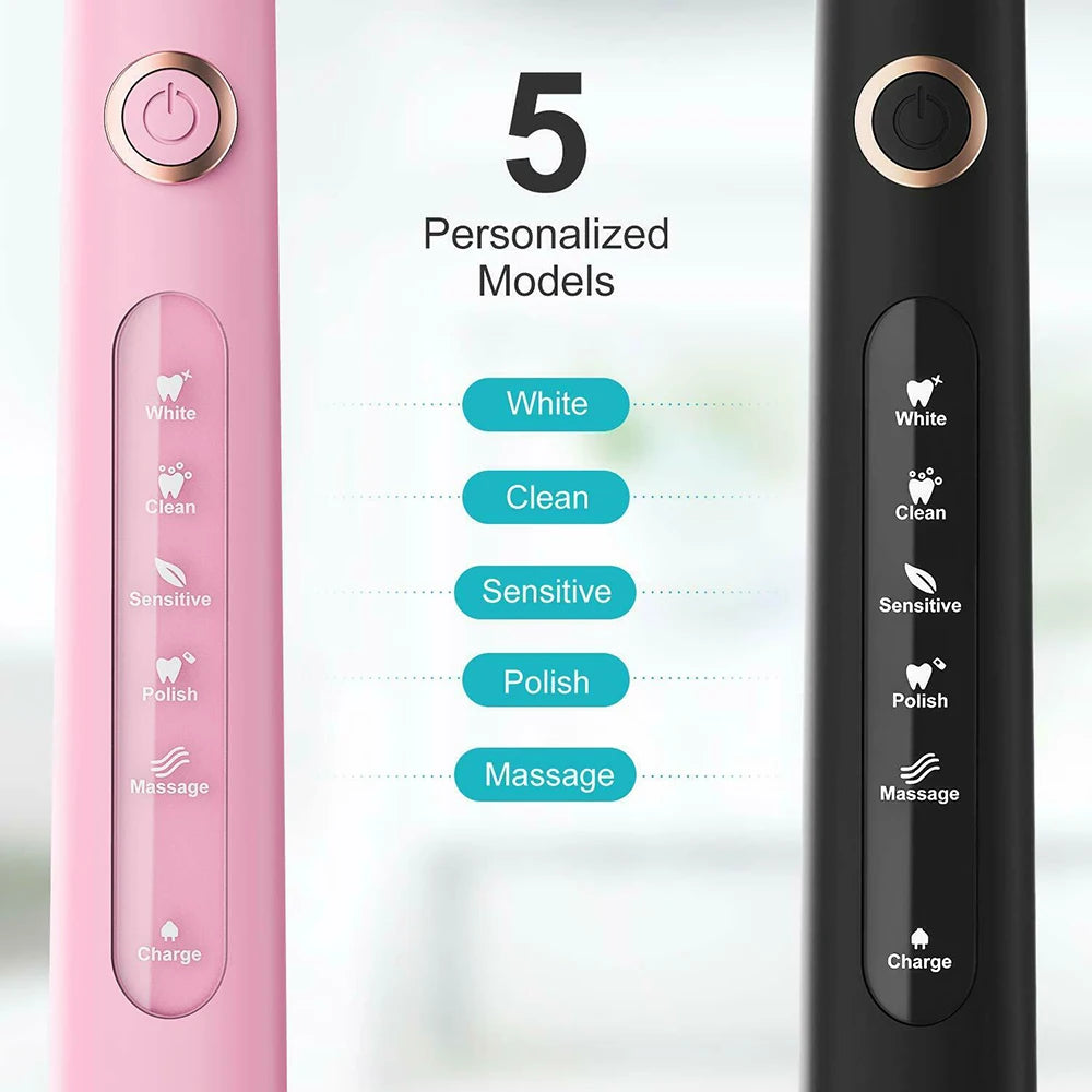 Electric Sonic Toothbrush With Replacement Heads