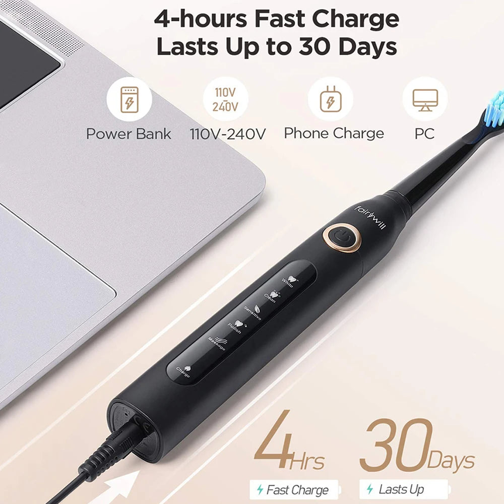 Electric Sonic Toothbrush With Replacement Heads