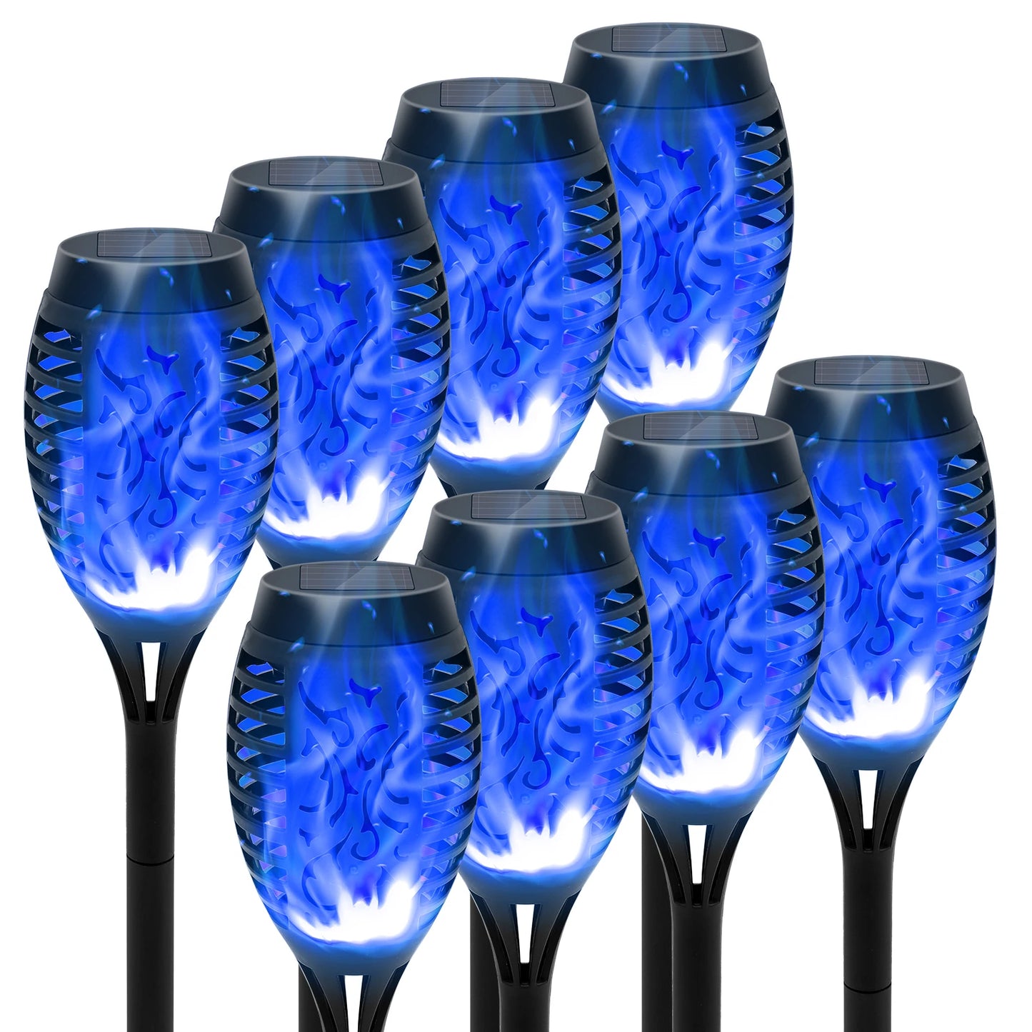 12 Piece Flickering Solar Flame Torch Light