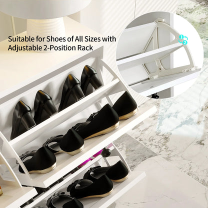 Shoe Cabinet with Flip Drawers