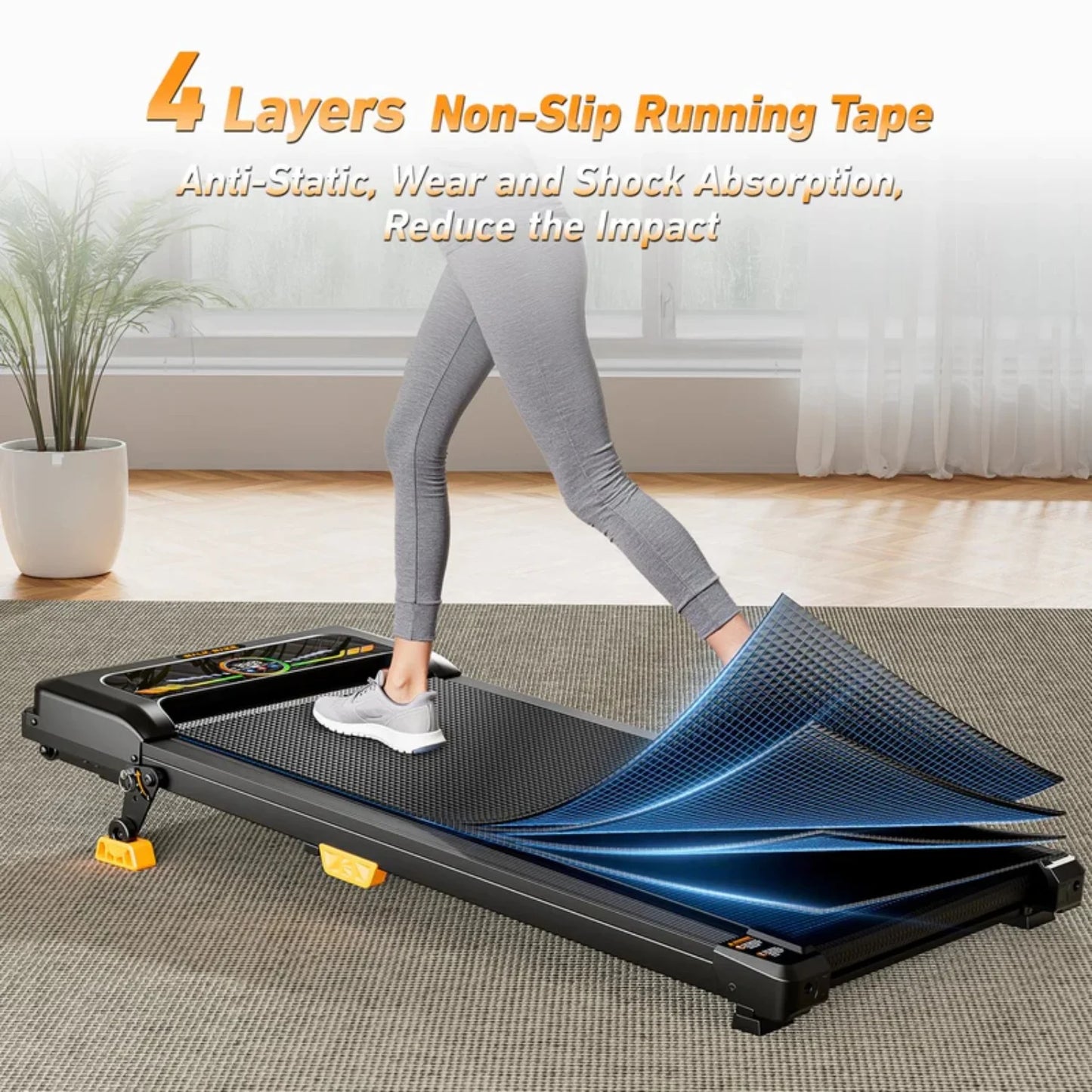 Portable Incline Walking Pad With LED Display & Remote Control