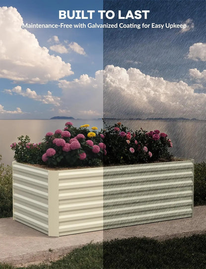 Rustproof Galvanized Raised Garden Bed Planter Box