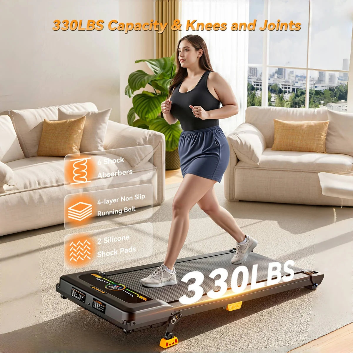 Portable Incline Walking Pad With LED Display & Remote Control
