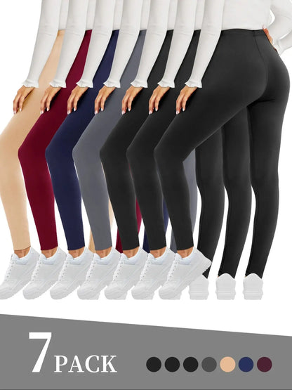 7 Pack Leggings for Women  Tummy Control