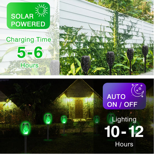 12 Piece Flickering Solar Flame Torch Light