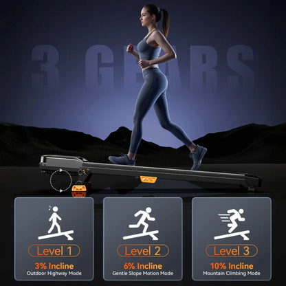 Portable Incline Walking Pad With LED Display & Remote Control