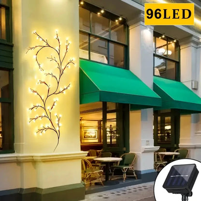 1pcs Solar Willow Vine Light 72/96 LED 8 Modes Waterproof
