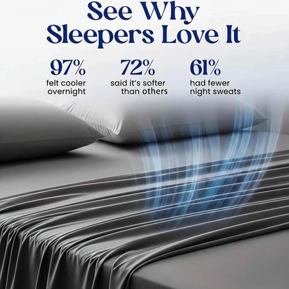 Extra Deep Pocket Bamboo Fiber Bed Sheets Suitable for Thick Mattresses - Soft Wrinkle-Free Cooling Sheets with Deep Bed Sheet Fit, Suitable for - Use, Machine Washable Luxury Bedding for Toppers & Heavy Layers