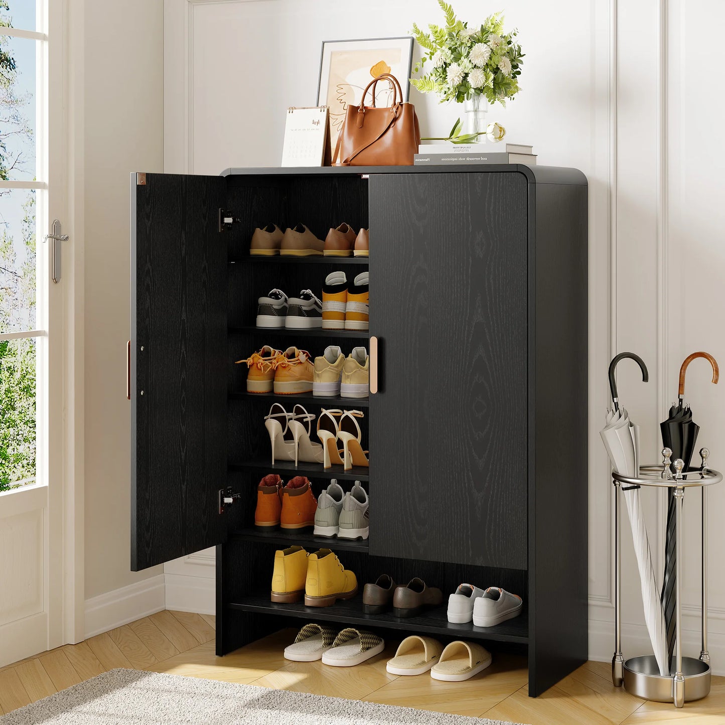 Shoe Cabinet, 6-Tier Shoe Storage Cabinet
