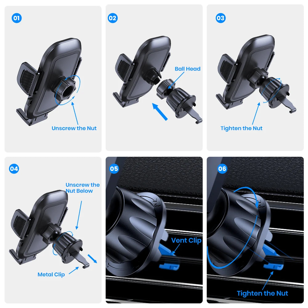 Car Phone Holder Mount Air Vent Compatible With All Phones