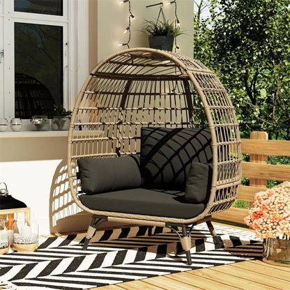 Oversized Egg Chair for Outdoor with Cushions & Steel Frame