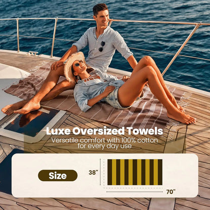 Set of 6 Turkish Beach Towels - Quick Dry, Sand Free