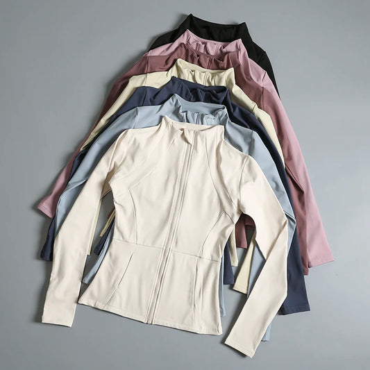 Yoga Coat Long Sleeve Stand-Up Collar