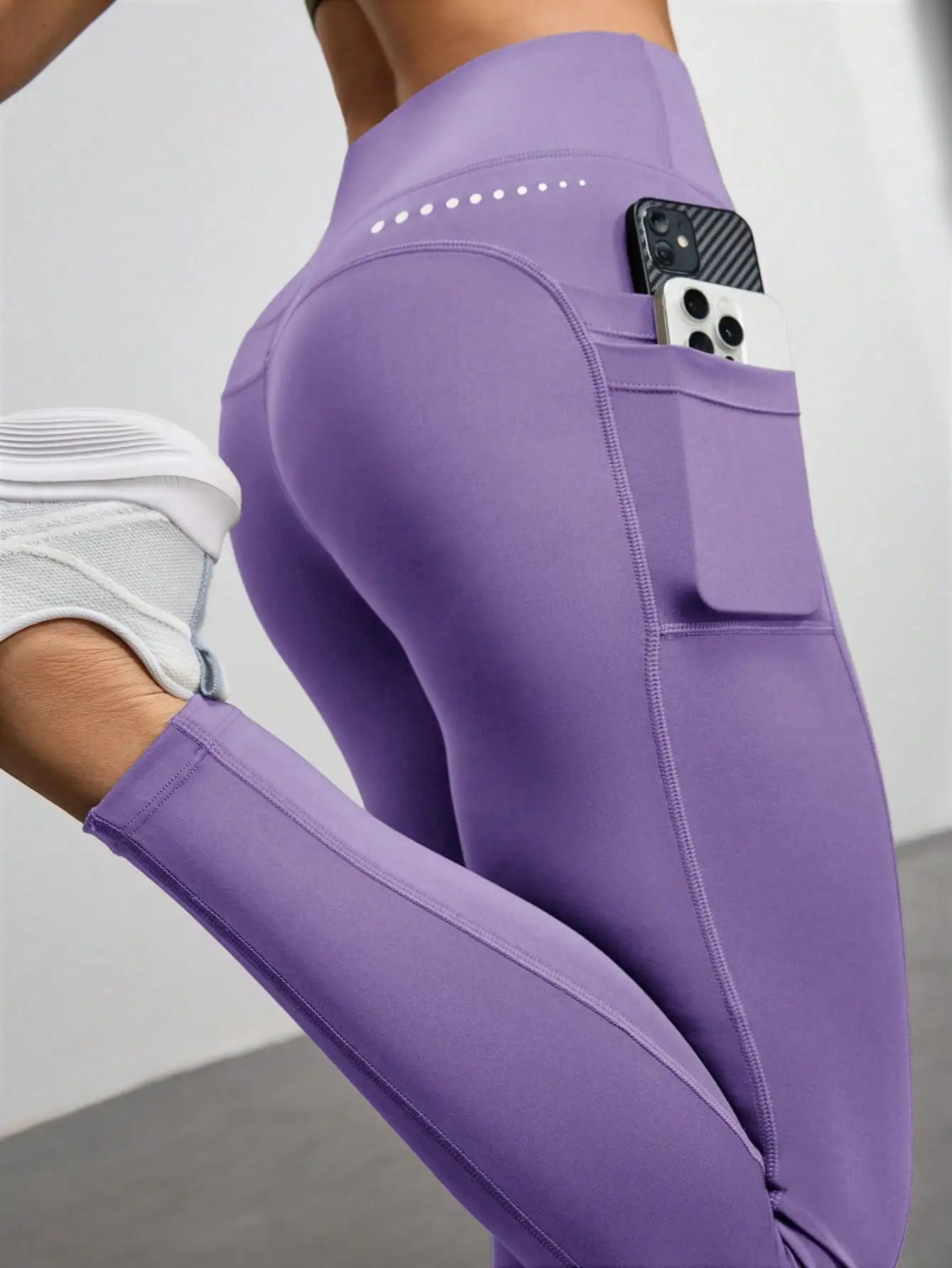 High Waist Casual Fitness Leggings With Pockets