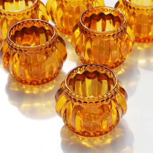 12pcs Amber Tealight Candle Holder