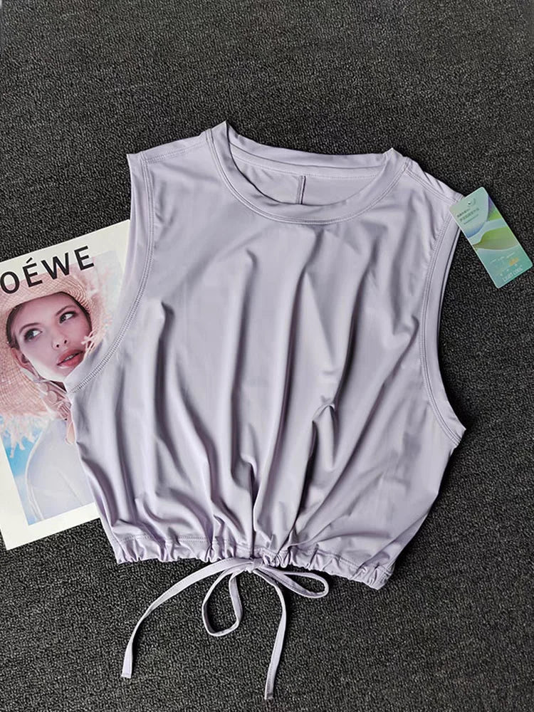 Women's Summer Slim-fit Sleeveless Gym T-Shirt Quick-Drying