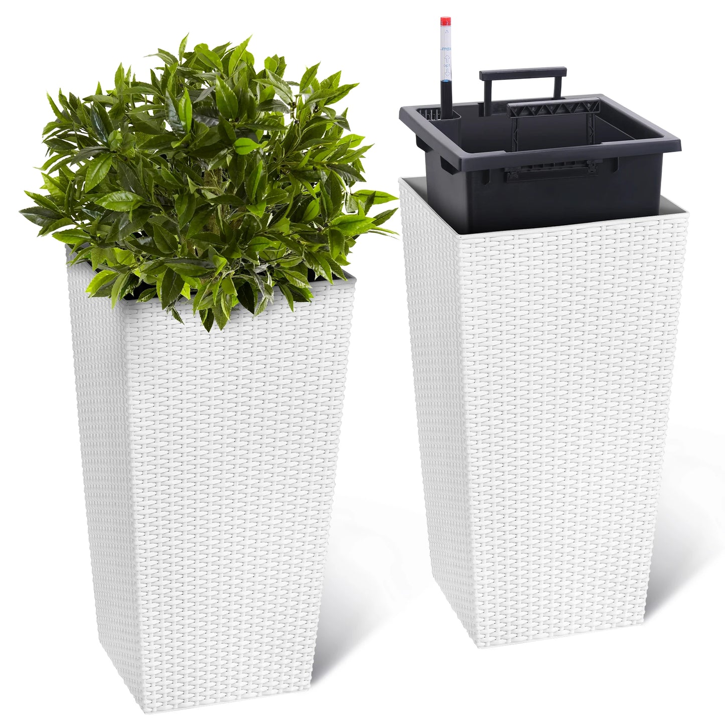 16inch/22.5inch Tall Rattan Planter Set of 2
