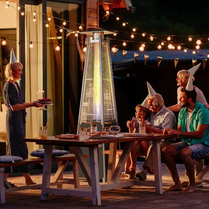 48 000 Btu Outdoor Pyramid Patio Heater with Quartz Glass Tube