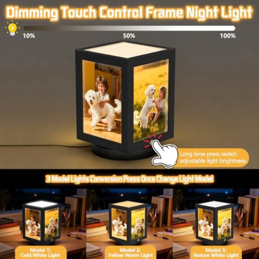 4x6 Picture Frame Light, Vintage Rotating Photo Frame