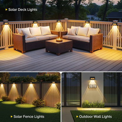 4/8/12-Pack Solar Fence/Step Lights