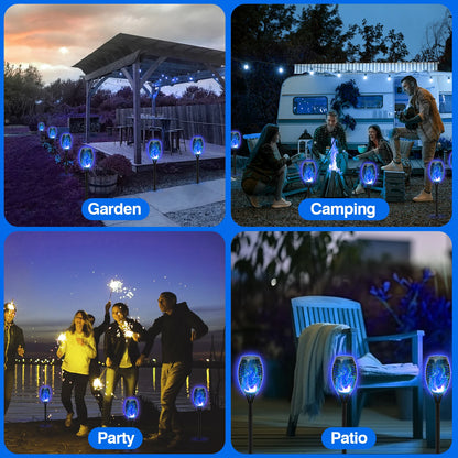 12 Piece Flickering Solar Flame Torch Light
