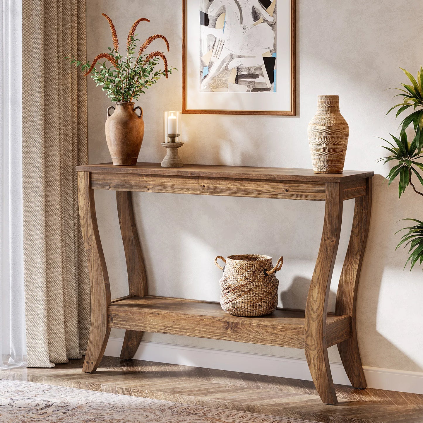 Solid Wood Console Table 41.3-Inch
