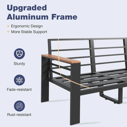Aluminum Patio Furniture Set 7 Seats, Oversized Outdoor Sectional