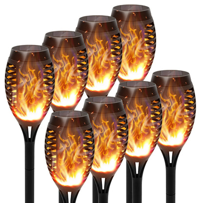 12 Piece Flickering Solar Flame Torch Light