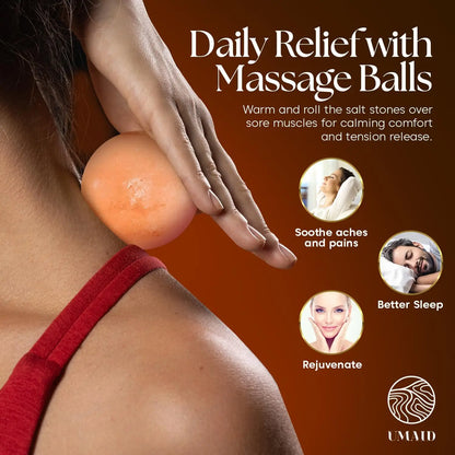 Dimmable Himalayan Salt Lamp Bowl with 6 Massage Balls