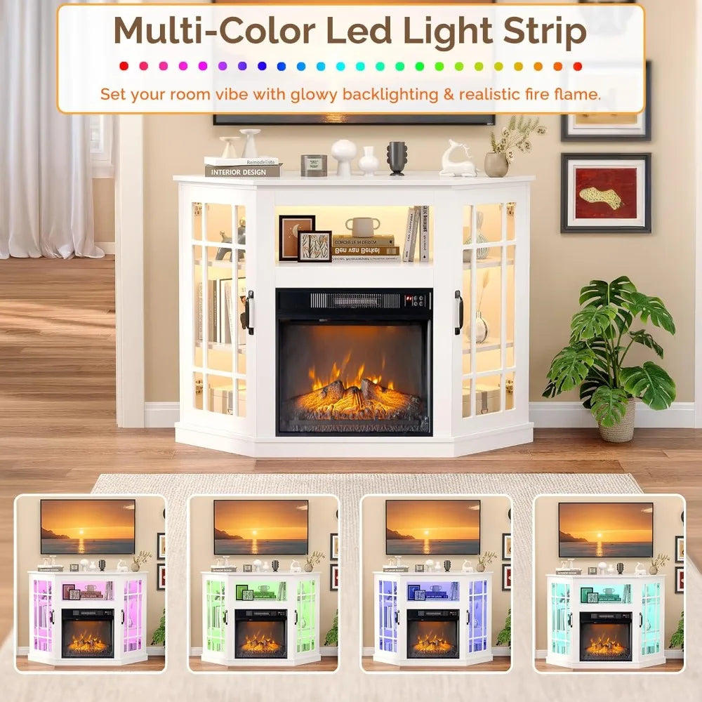 Electric Fireplace Heater Corner TV Stand