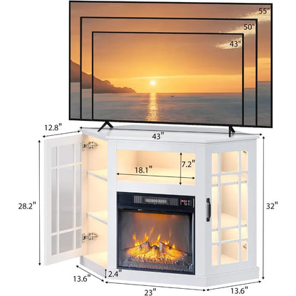Electric Fireplace Heater Corner TV Stand