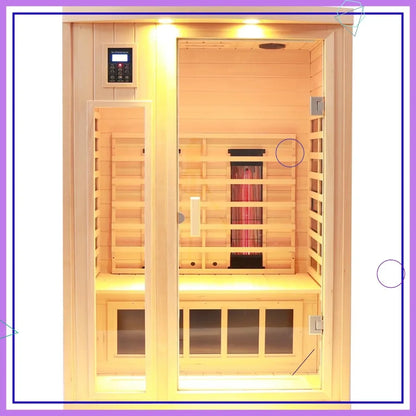 2 Person Infrared Sauna Room for Home with Chromotherapy & Bluetooth Speaker